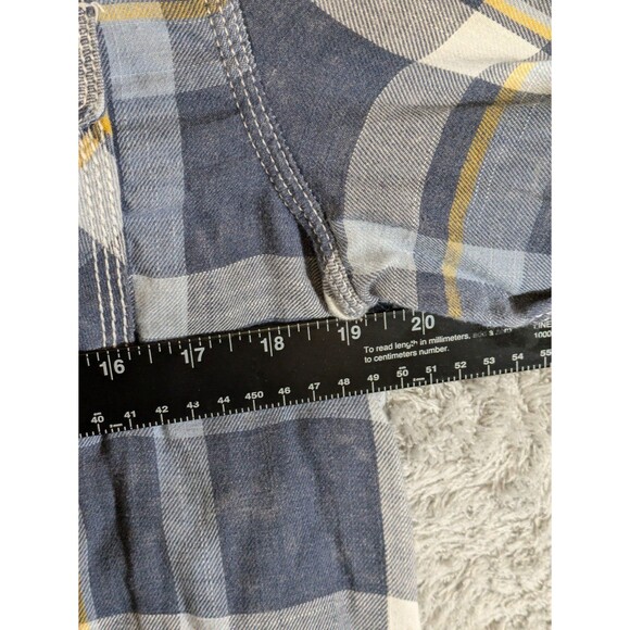 BKE Vintage Button Large shirt athletic fit long sleeve blue plaid pearl snap - Picture 4 of 7